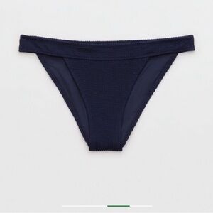 Aerie Crinkle Cheeky Navy Bikini Bottom
